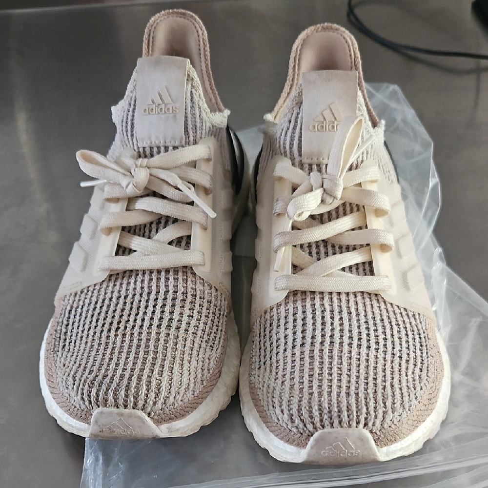 Adidas Women's Cream Knit Sneakers - Picture 2 of 12